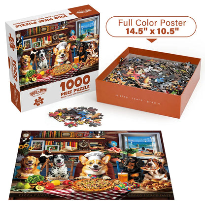 1000 Pieces Jigsaw Puzzles for Adults, Dog Puzzle w/ Letters on Back, Funny Animal Puzzle, Christmas Birthday Gifts, Home Decor