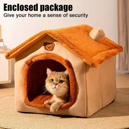 Thickened Pet Warm House Cat And Dog House Winter Warm Universal For All Seasons Detachable And Washable Cute New Comfortab G4R0