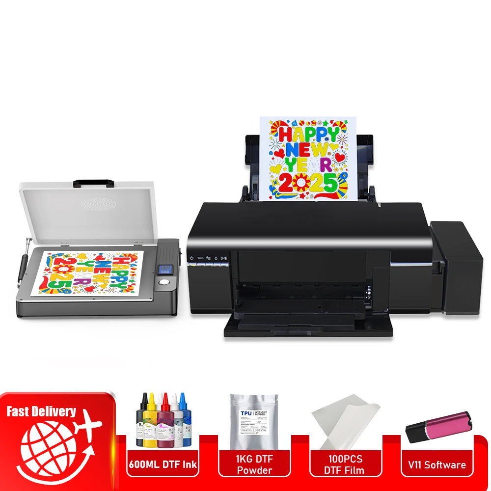A4 DTF Printer L805 a4 dtf transfer printer for Epson l805 dtf printer bundle A4 t shirt printing machine with A4 dtf oven kits
