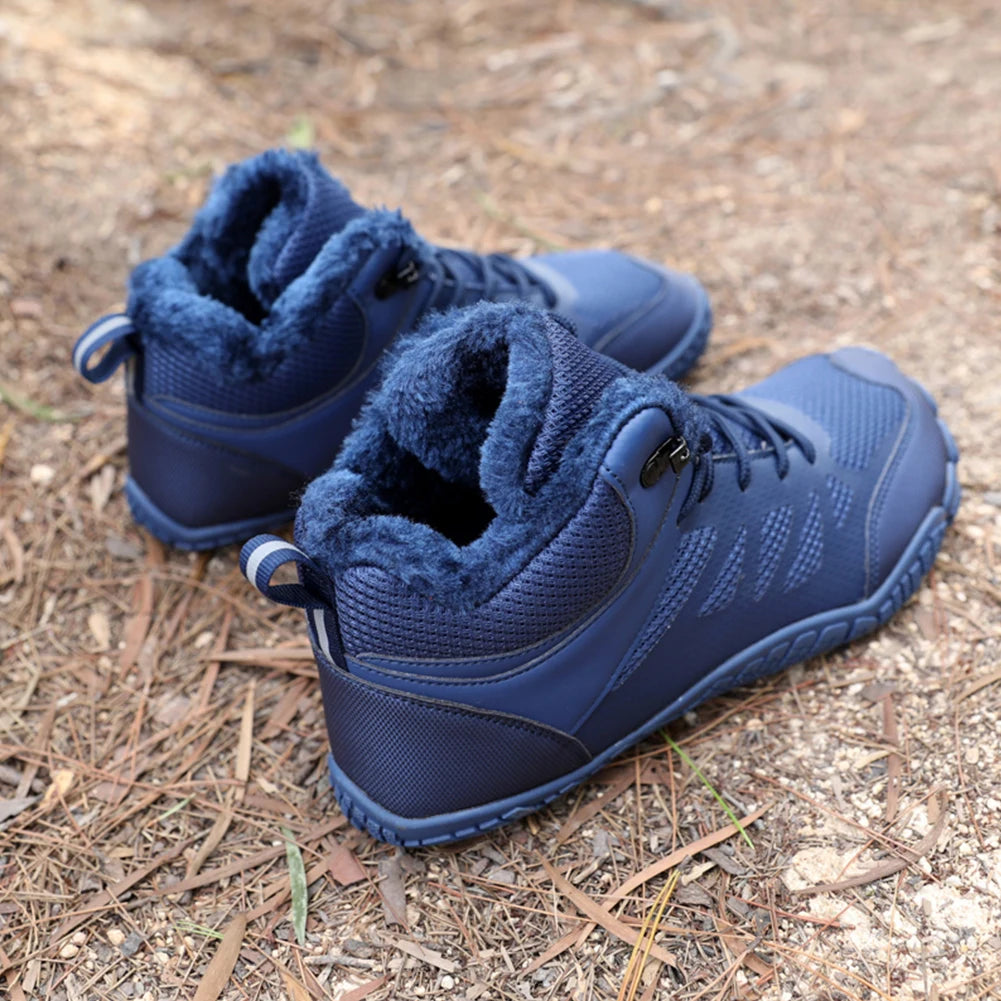 Womens Mens Hiking Boots Waterproof Winter Snow Boots Fur Lined Walking Shoes Anti-Slip Outdoor Booties