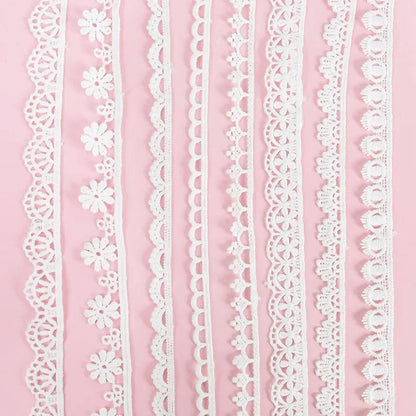 5Yard/rol White Lace Ribbon Tape Fabric Wedding Decoration Gift Wrapping Embroidered Lace Trim DIY Clothes Sewing Craft Supplies