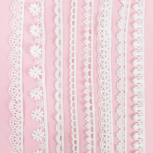 5Yard/rol White Lace Ribbon Tape Fabric Wedding Decoration Gift Wrapping Embroidered Lace Trim DIY Clothes Sewing Craft Supplies