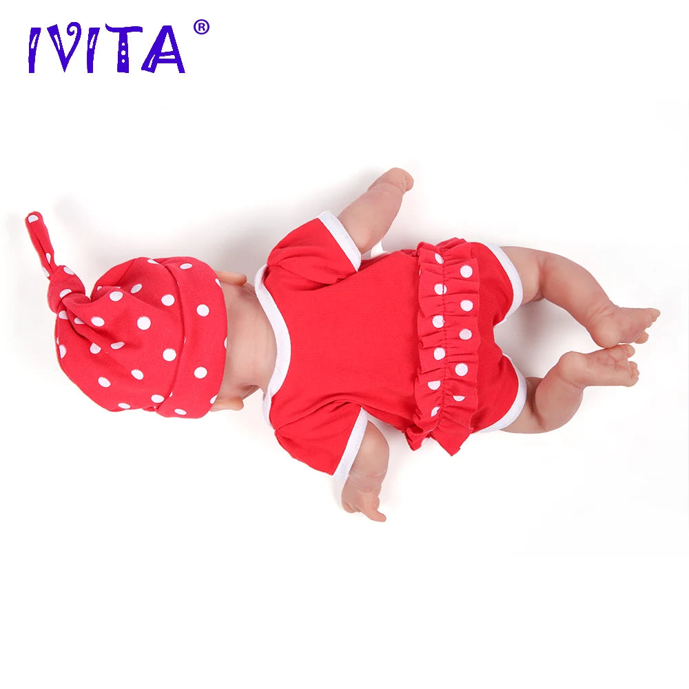 IVITA 14inch 1.65kg Full Body Silicone Bebe Reborn Doll Soft Lifelike Baby DIY Blank Toys Realistic Girl Baby Dolls for Children