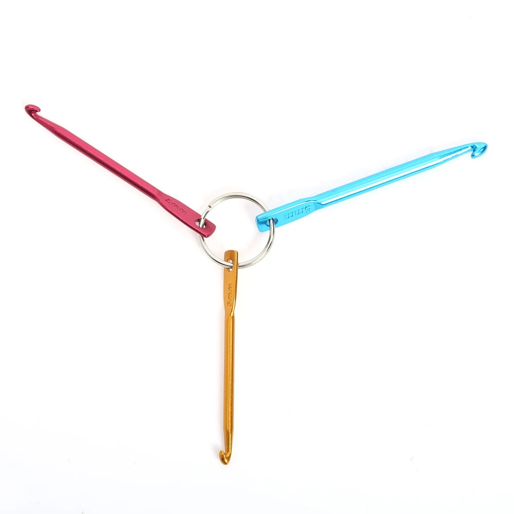 3pcs Stitching Crochet Multicolor Aluminium Sewing Needles Kit Portable DIY Craft- Knitting Kits Mini for Beginners Adults