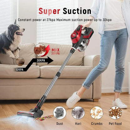 Cordless Vacuum Cleaner for Home Stick Vacuum 40Kpa Smart Display 1.5L Dust Cup MAX 55mins Runtime Lightweight Handheld Vacuum