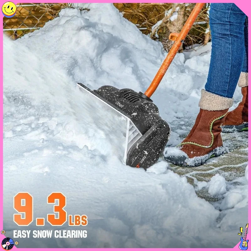 20V cordless electric snow shovel, 4.0Ah battery and adjustable handle, lightweight and easy to use snow blower, convenient