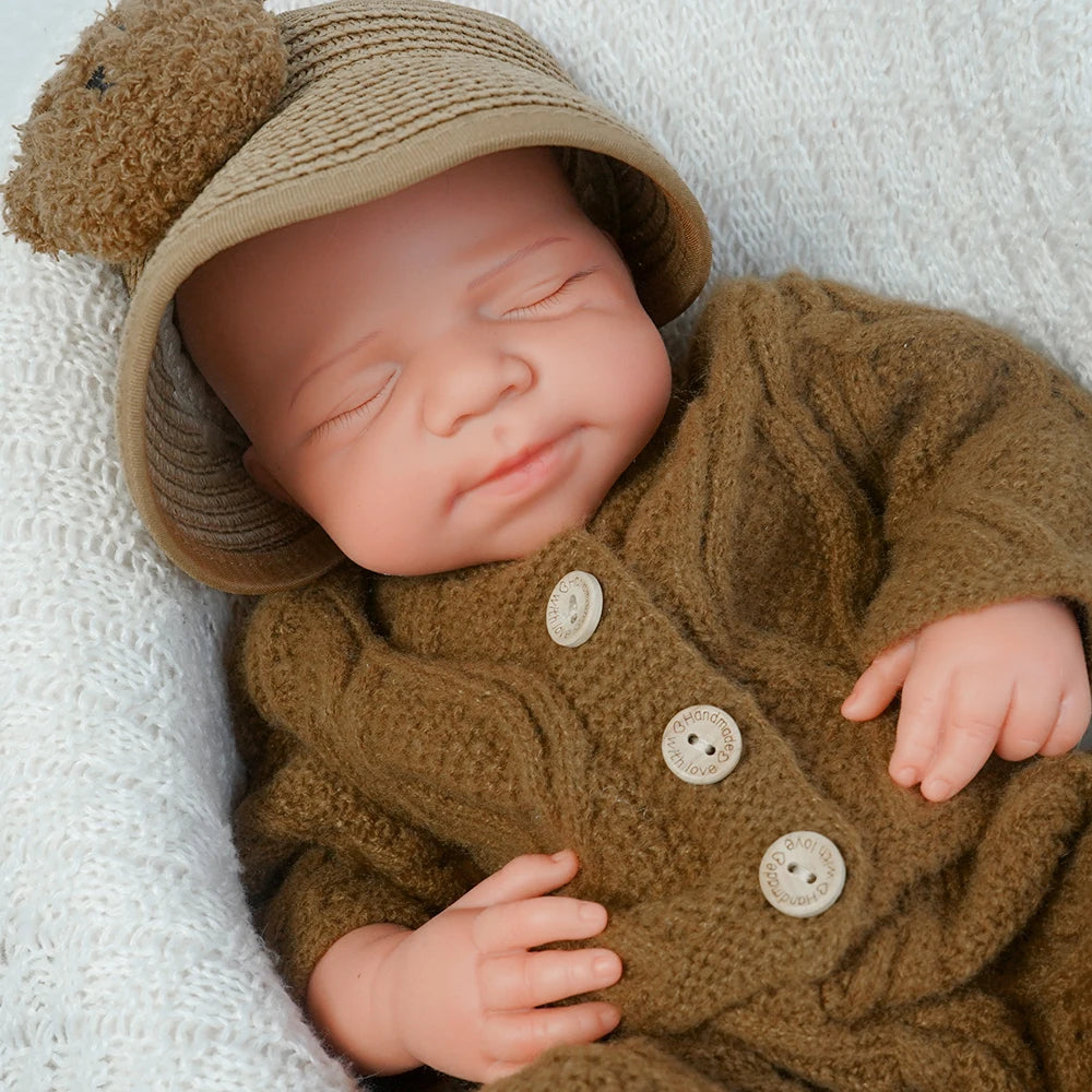 Soft Full Body Platinum Silicone Painted Reborn Doll Girl Handmade 18.31 Inch Solid Color Newborn Dummy Boy Suitable