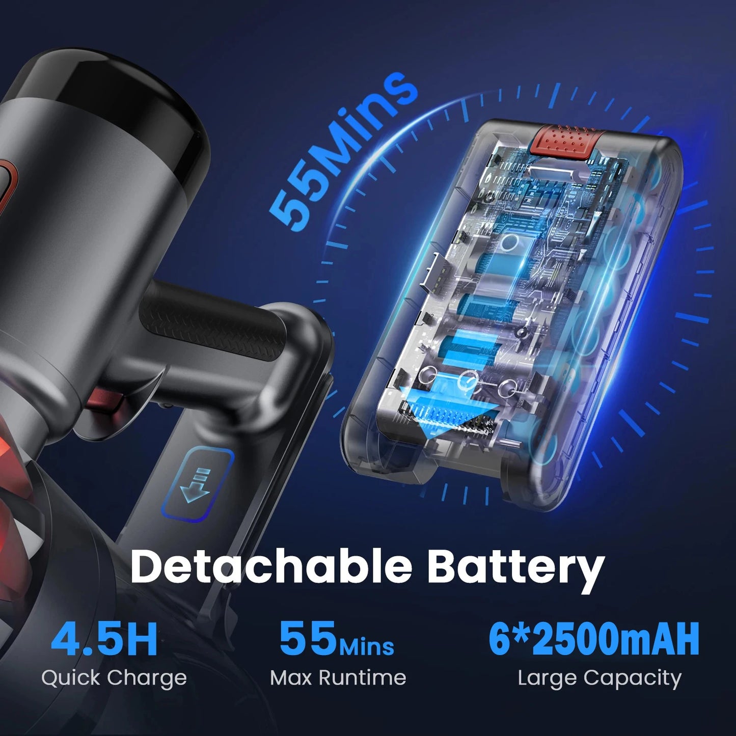 INSE S3P Cordless Vacuum Cleaner 45Kpa Powerful Handheld Stick Vacuum with LED Display 55-Min Running Self-Standing for Carpet H