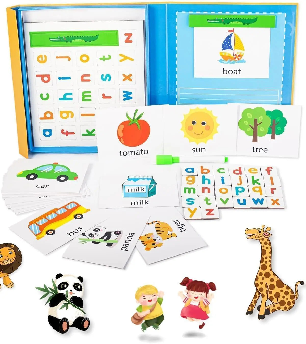 Letters and Numbers Set for Toddlers, 52Pcs Refrigerator Alphabet Magnets for Kids- Early Education Toy with English Cardboard P