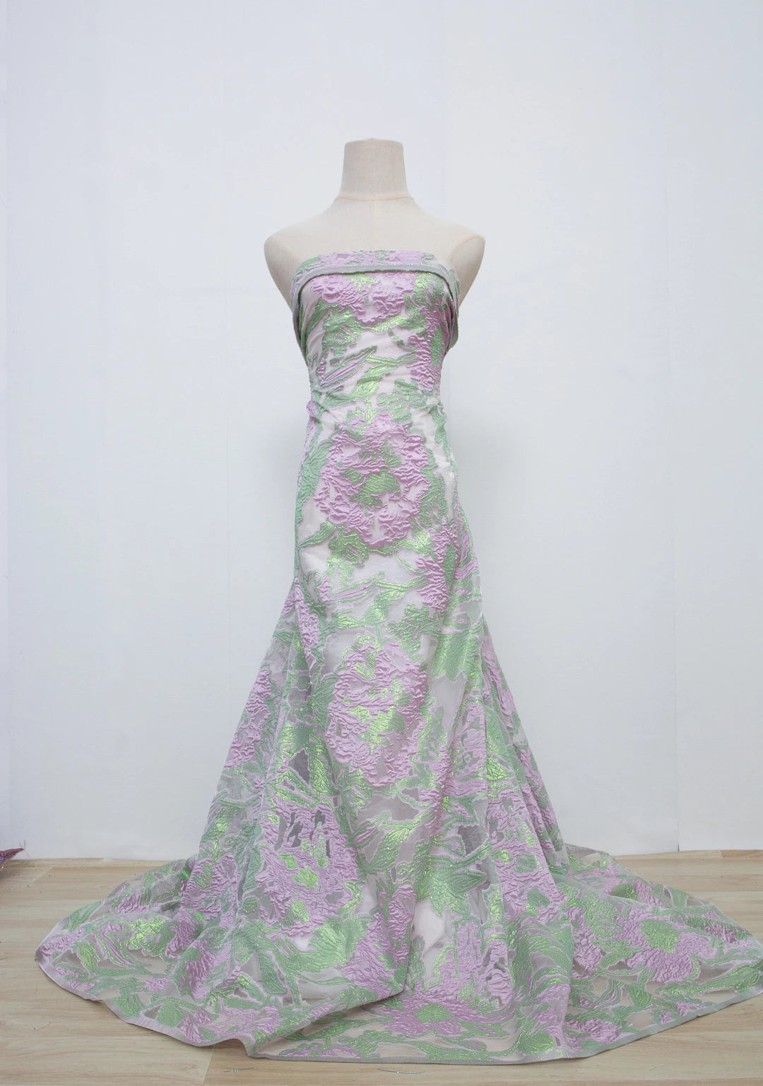 Latest Nigerian Laces Fabric 2025 Luxury 5 Yards African Jacquard Brocade Lace Fabric for Sewing Family Prom Dresses F4012