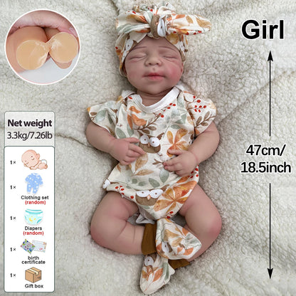 Handmade 19Inch Pascale Platinum Silicone Reborn Baby Boy Unpainted & Painted Washable Doll Gift for Doll Lovers Collector