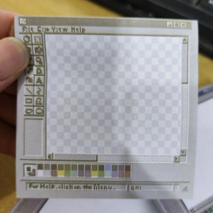 50Pages/book Retro Computer Drawing Tool Pattern Sticky Note Pad，DIY Self-Adhesive Memo，Student Office Message Paper Notepad