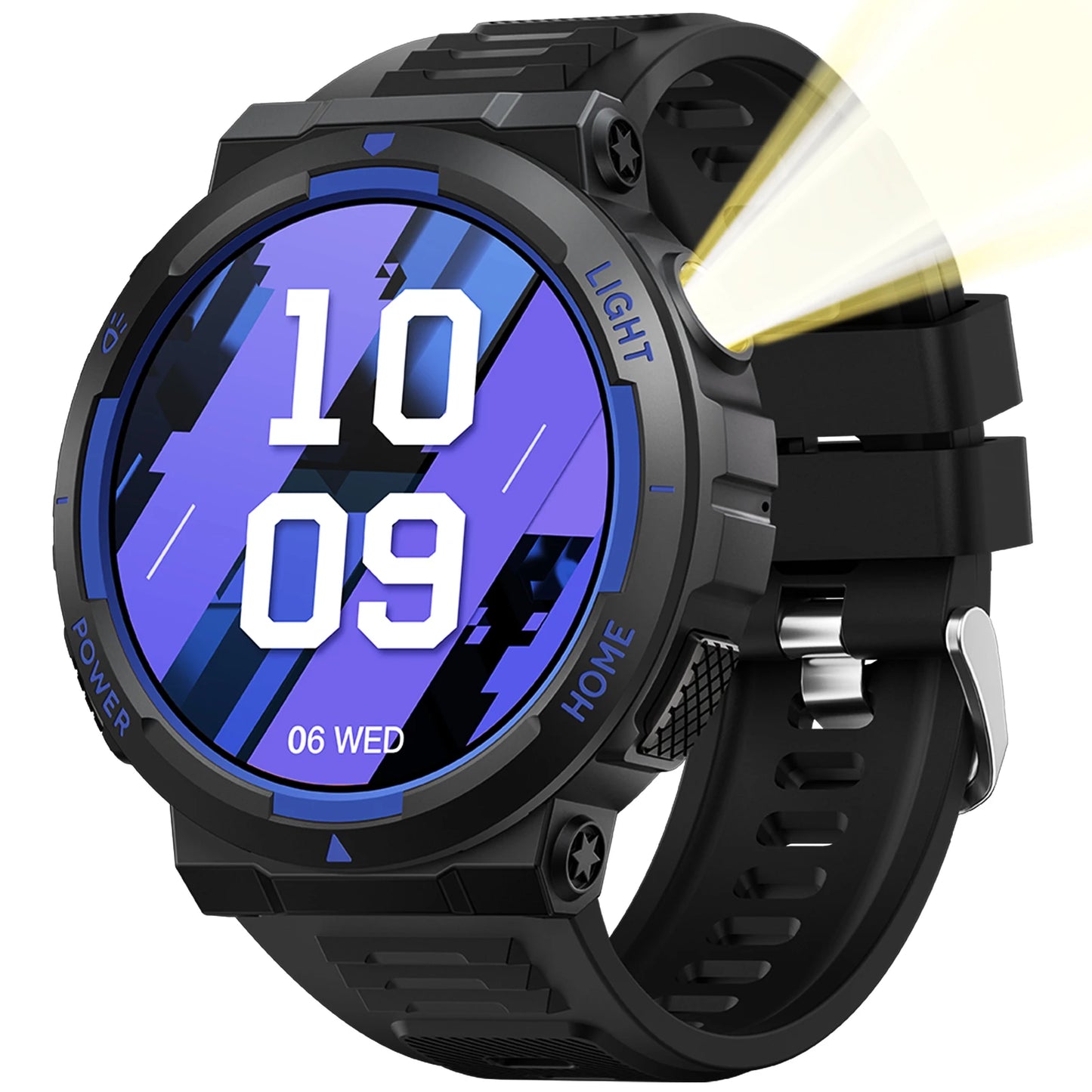 EIGIIS Military Smart Watches for men with LED Flashlight 1.53" IPS Screen Bluetooth Call with 100+ Sports Modes Fitness Tracker