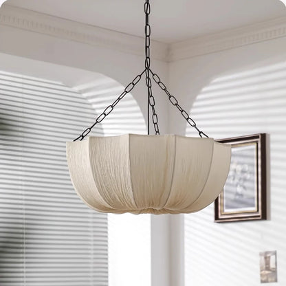 Nordic Minimalist Wabi Sabi Fabric Chandelier Living Dining Room Bedroom Pendant Lamp Lustre RestaurantBar Hanging Light Fixture