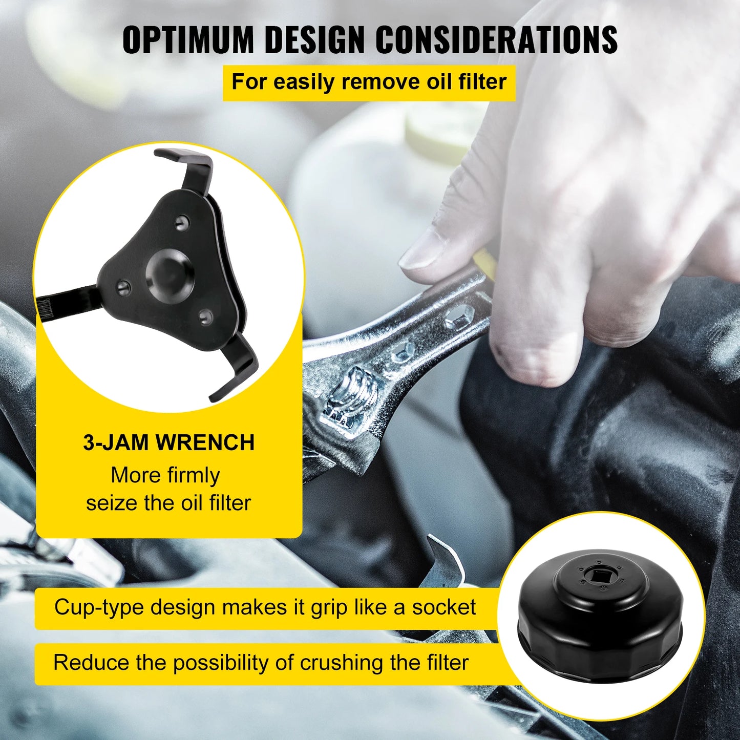 SucceBuy 30 Pcs Oil Filter Socket Set Car Removal Wrench Caps Fluted Cups Socket Remover Tools Fit for Ford BMW AUDI Repairing