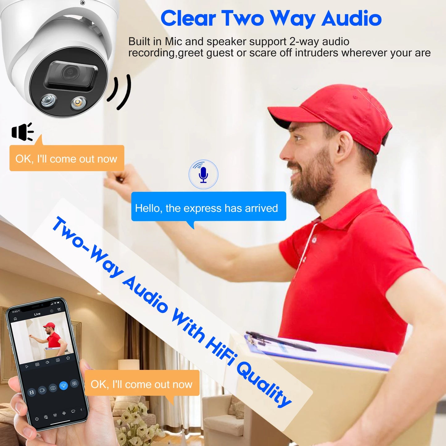 Dahua 8MP Camera IPC-HDW3849H-AS-PV S5 Series Smart Dual Light Active Deterrence Fixed-focal WizSense Two-way Talk SD Card Slot