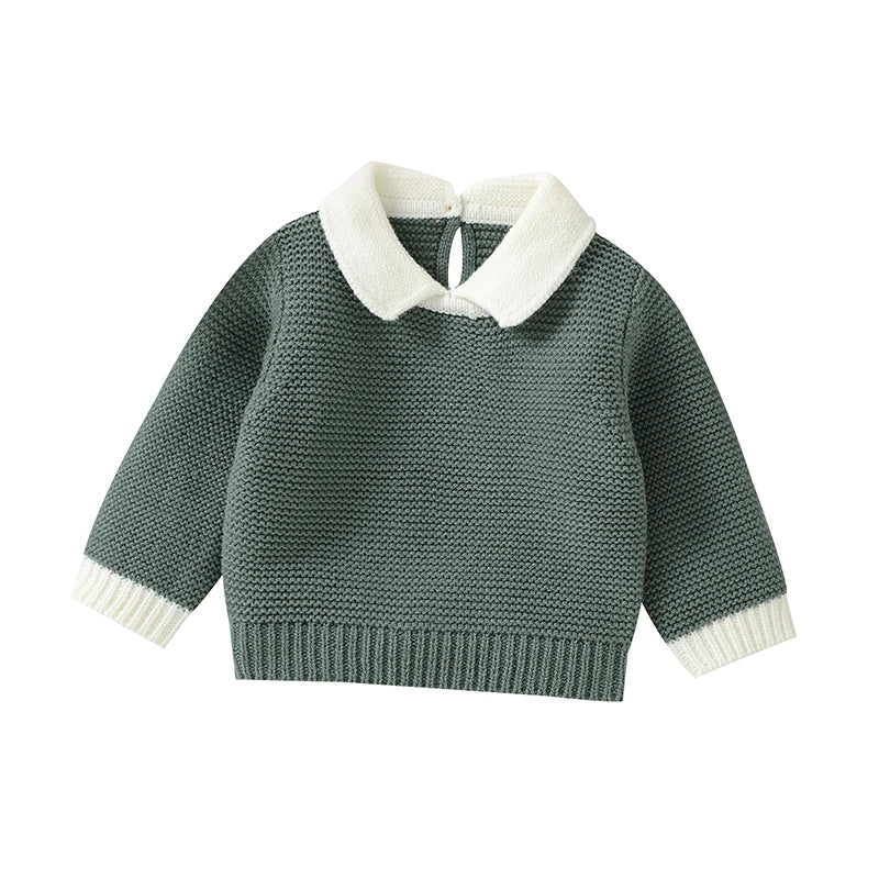 Autumn Winter Baby Boy Girl Knit Sweaters - Fashion Turtle Neck Long Sleeve Pullovers Tops for Newborn Infant Toddler