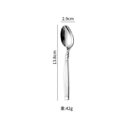 roman column Western Silver Cutlery Set Elegant Striped Handle Tableware Stainless Steel 304 Knife Fork Spoon spoon and fork set