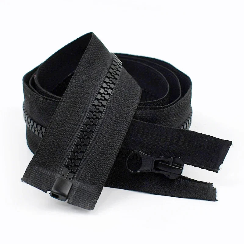 60-300cm 5# 8# Resin Zipper for Sewing Long Open-End Zippers with Single/Double Sliders Tent Coat Clothes Zip Repair Accessories