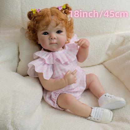 1PC 45 cm 18 inches, a reborn baby girl who can stand, a vivid, fully soft Winnie's body doll, a cute birthday gift for a toddle