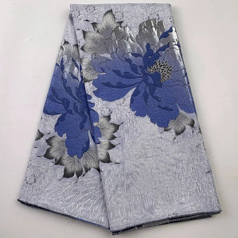 5 Yards Nigerian Brocade Lace Fabric 2025 High Quality French Gilded Jacquard Lace Damask Dress For Women Wedding Party Sew