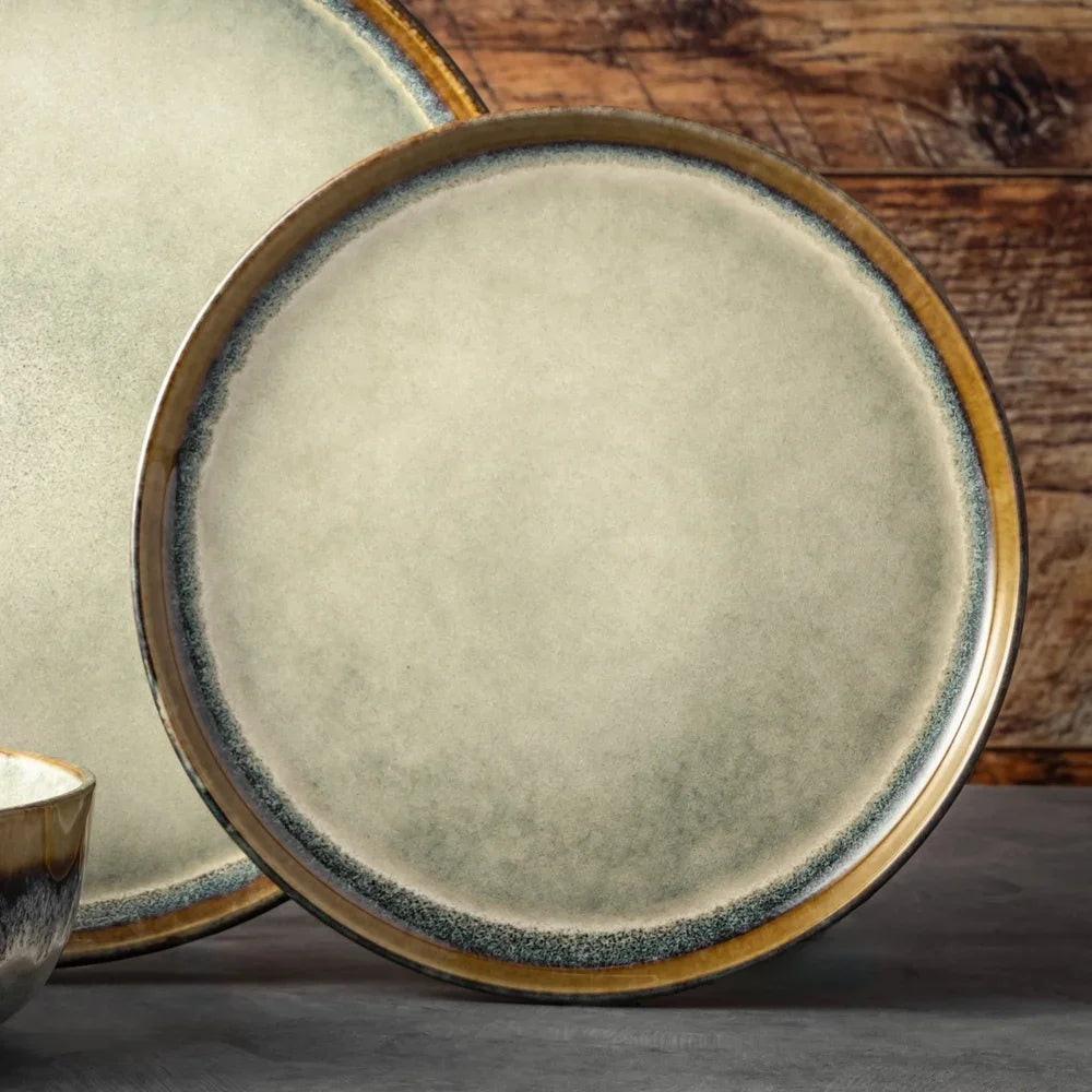 Ceramic Round Salad Plate Dishwasher Safe Microwave Safe Durable Rustic Dinnerware Perfect For Serving Appetizers Side Dishes