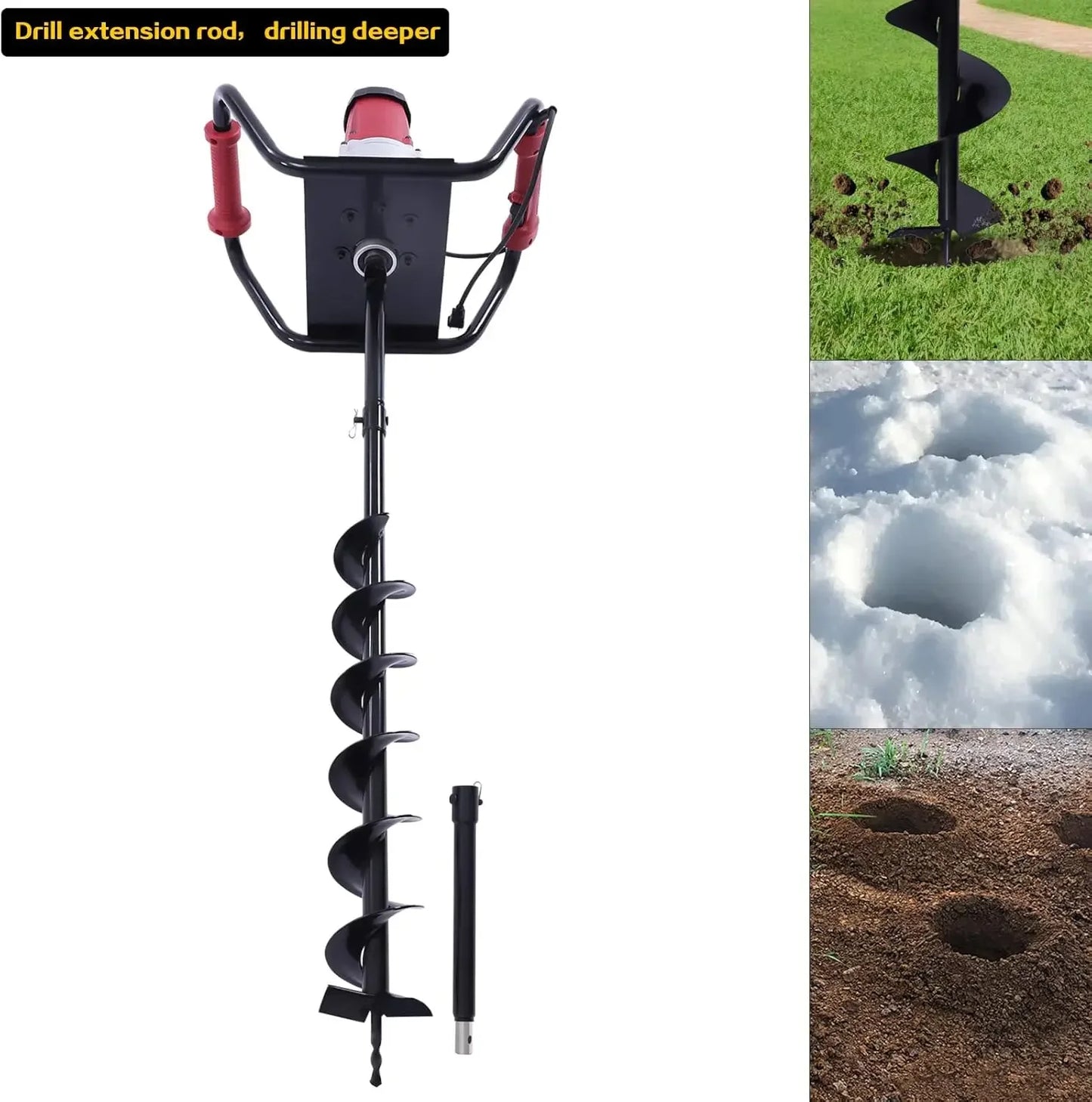 1500W Post Hole Digger,Electric Post Hole Auger Earth Auger Digging Dril Digging MachineTrenching in Garden (1500W,1x6" Drill)