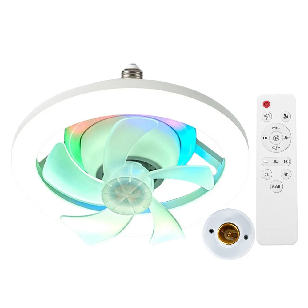 Modern Ceiling Fan with LED Light Remote Control Silent Ceiling Fan for Bedroom Living Room Kitchen