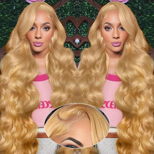 Honey Blonde Human Hair Wig Body Wave Lace Front Wig 13X6 Hd Lace Frontal Wig Colored Brazilian Hair 250 Density For Black Women