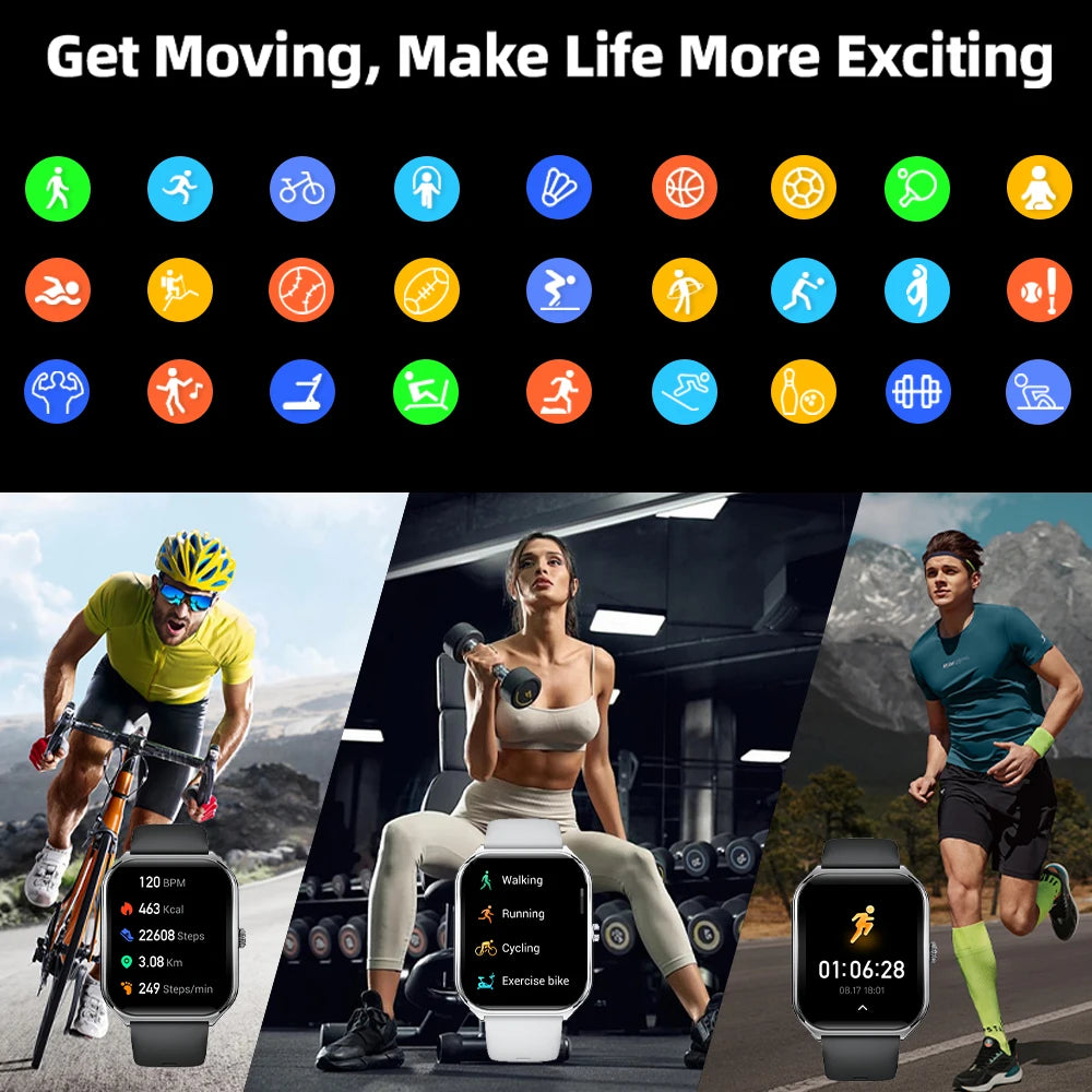 New Ultra Thin Smart Watch men 1.96" AMOLED 360*360 HD Pixel Display Always Show Time Call Reminder Smartwatch Ladies For huawei