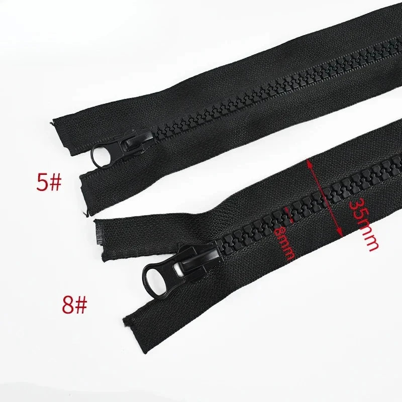 60-300cm 5# 8# Resin Zipper for Sewing Long Open-End Zippers with Single/Double Sliders Tent Coat Clothes Zip Repair Accessories