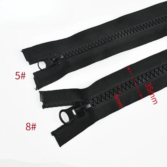 60-300cm 5# 8# Resin Zipper for Sewing Long Open-End Zippers with Single/Double Sliders Tent Coat Clothes Zip Repair Accessories