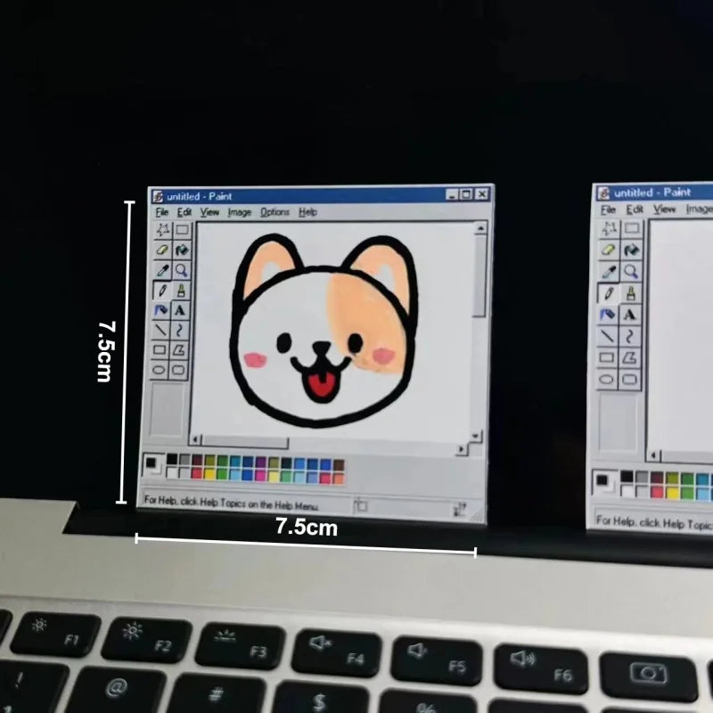 50Pages/book Retro Computer Drawing Tool Pattern Sticky Note Pad，DIY Self-Adhesive Memo，Student Office Message Paper Notepad