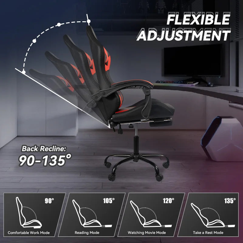 Nalupatio Ergonomic Office Chair, Leather E-Sports Chair,Gaming Chair, Rotatable Adjustable Headrest，For Offices Or Gaming Halls