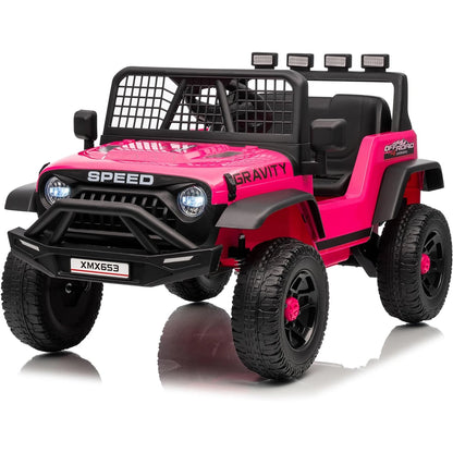 Electric Car for Kids Ride On Car with Remote Control Ride On Truck Toy for Toddler Boys Girls Bluetooth Music Player LED Light