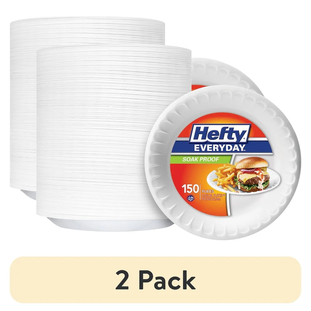 Disposable Foam Plates 9 Inch 150 Count Soak Proof Durable Leak Resistant Ideal Everyday Use Gatherings