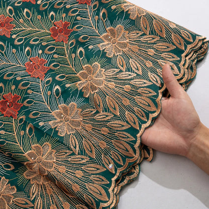 African Lace Fabric 2025 Swiss Voile Cotton Lace Elegant Nigerian Embroidered Cotton Lace Fabric 5 Yards for Women Sew A4016