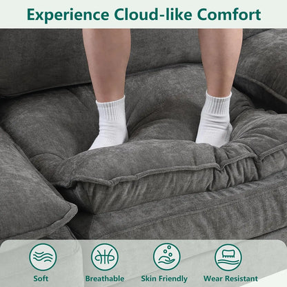 Cloud Couch Modular Sectional U Shaped Sofa with Movable Ottoman Comfy Chenille Living Room Furniture Customized