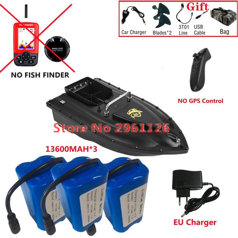 600M GPS Sonar Fish Exploration High Speed Remote Control Bait Boat Model 1.5KG 16GPS Constant Speed Cruise RC Bait Boat Model