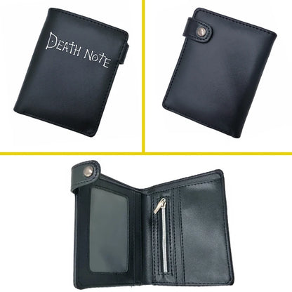 Death Note Anime Black PU Leather Short Wallet Card and Coin Purse for Boys Girls Gift