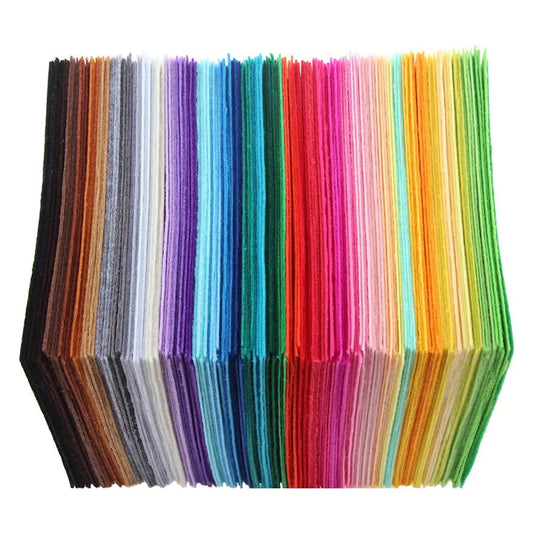 40pcs Non-Woven Cloth DIY Crafts 10x10cm Felt Sheets Patchwork Sewing Accessories Felt Pack Assorted Color Soft For Dolls