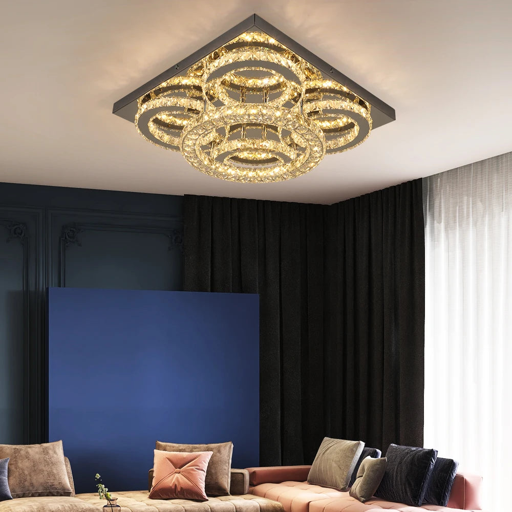 K9 Crystal Ceiling Light Living Room Bedroom Led Chandelier Lustre Aisle Luminaire Luxury Home Decor Pendant Lamp Hanging Lighti