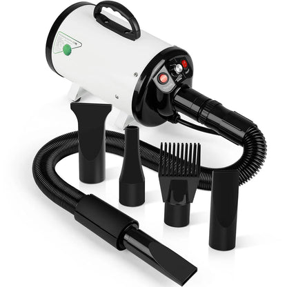 Dog Hair Dryer, 3.8HP 2800W Pet Grooming Blower for Large Dogs Hair Force Blaster with Heat, Stepless Speed Adjustable