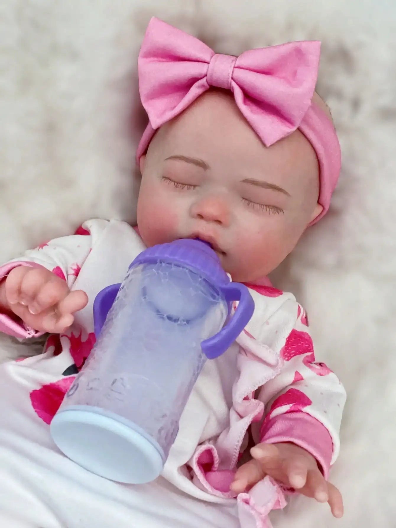 Saskia 13 Inch Can Drink Reborn Doll Handcraft Lifelike Vivid Simulated Newborn 3D Details Painting Silicone Reborn Baby Girl