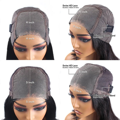 Glueless Wigs Human Hair Ready To Wear Pre Cut 4x4 5x5 Hd Lace Closure Deep Wave Curly Human Hair Wigs Brazilian Water Wave Wig