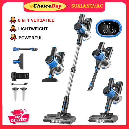 Cordless Vacuum Cleaner, 40Kpa 8-in-1 Lightweight Handheld Vacuum Cleaner 45Mins Runtime Portable Vacuum for Home/Floor/Carpet