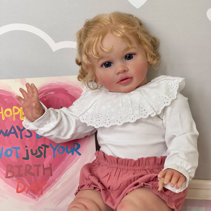 1PC 26inches Pippa Already Painted Finished Doll Reborn Toddler Huge Baby Siz Lifelike Soft Touch