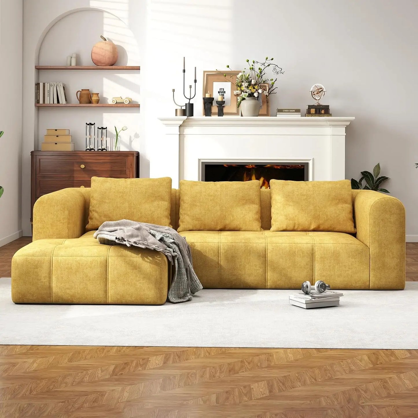 105" Modular Sectional Couches for Living Room, Cloud Sectional Couch with Deep Seat, Convertible L-Shape Couch,, Customized