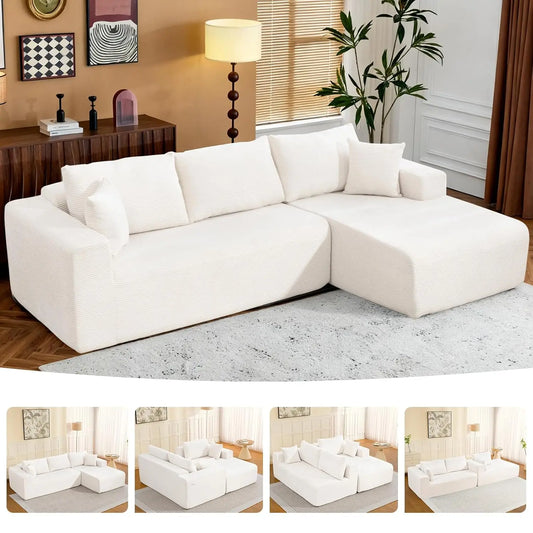 2025 New 108" Cloud Couch Sectional, Modular Sectional Sofa with L-Shaped Chaise, Deep Seat Sectional Modular Couch, Customized