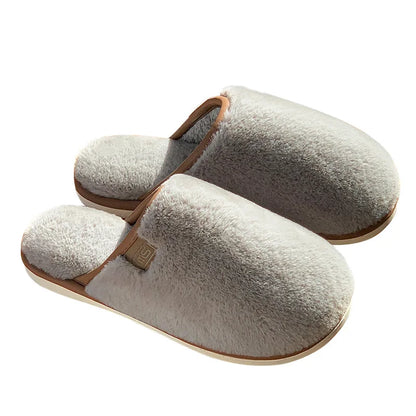 Crestar Women Warm Fuzzy Slippers Winter New Plush Indoor Flat Slides Comfy Soft Sole Fur Men Shoes Fluffy House Cotton Slippers